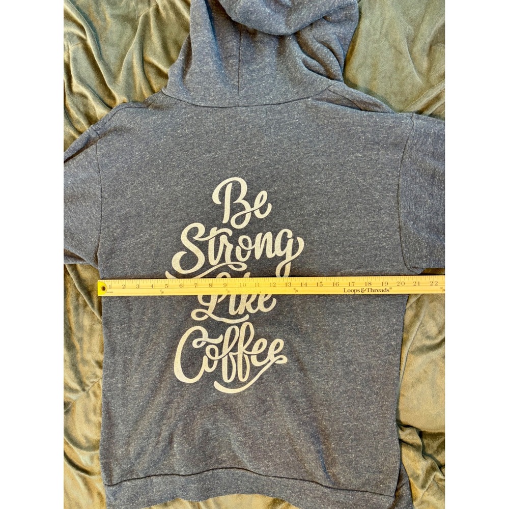 Palmer Cash Starbucks Reserve Be Strong Like Coffee Zip Hoodie XL Blue Heather